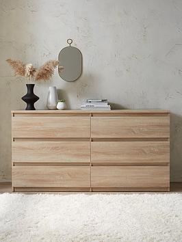Product photograph of Everyday Lisson 6 Drawer Chest - Oak - Fsc Reg Certified from very.co.uk