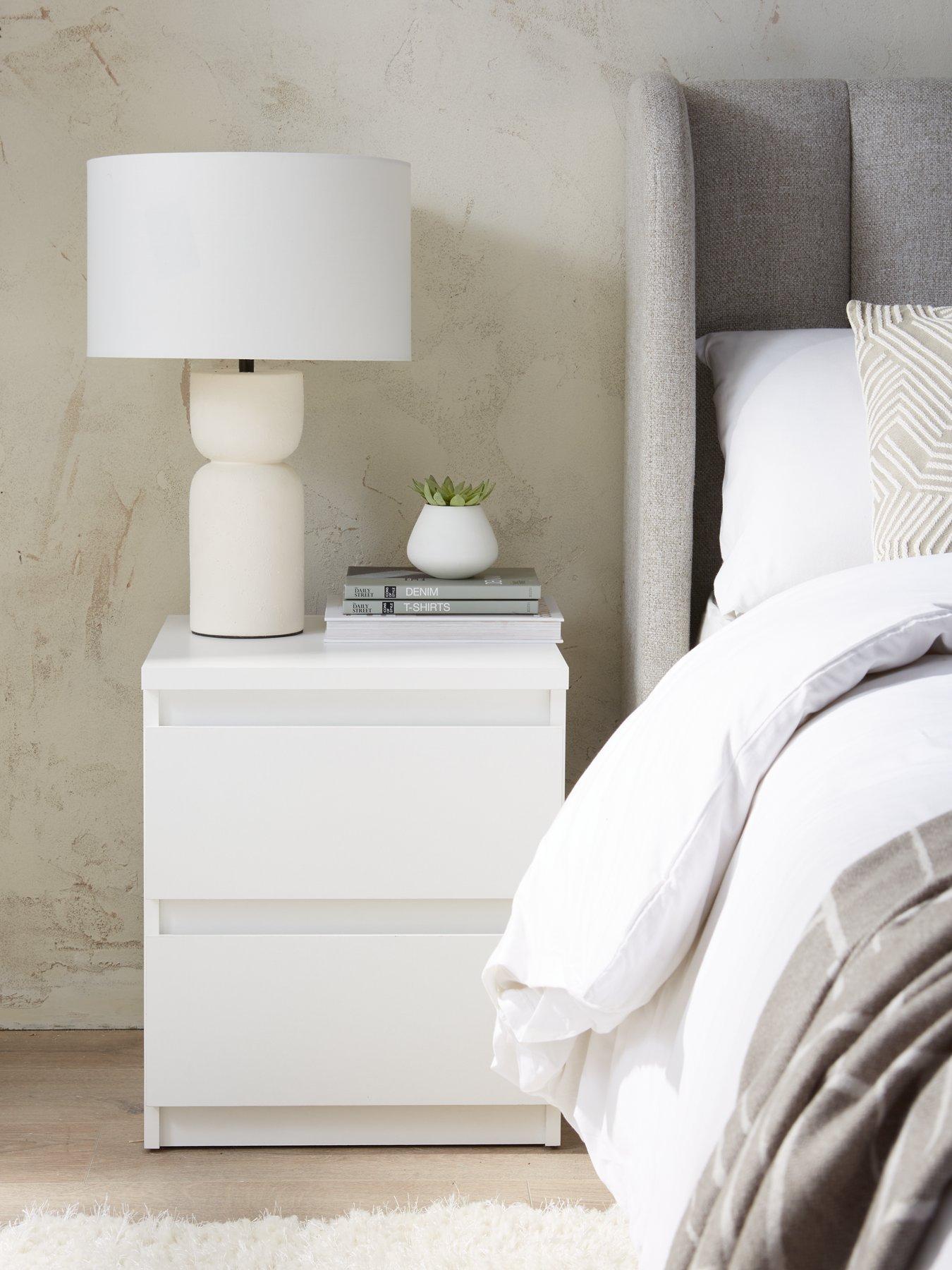 undefined Lisson 2 Drawer Bedside - White - FSC® Certified