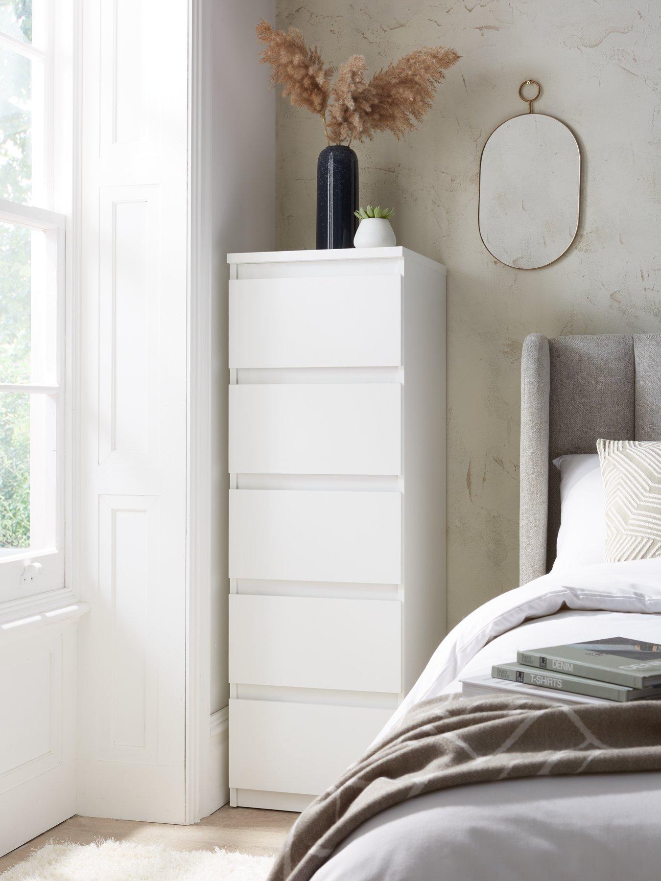 undefined Lisson 5 Drawer Narrow Chest - White - FSC® Certified