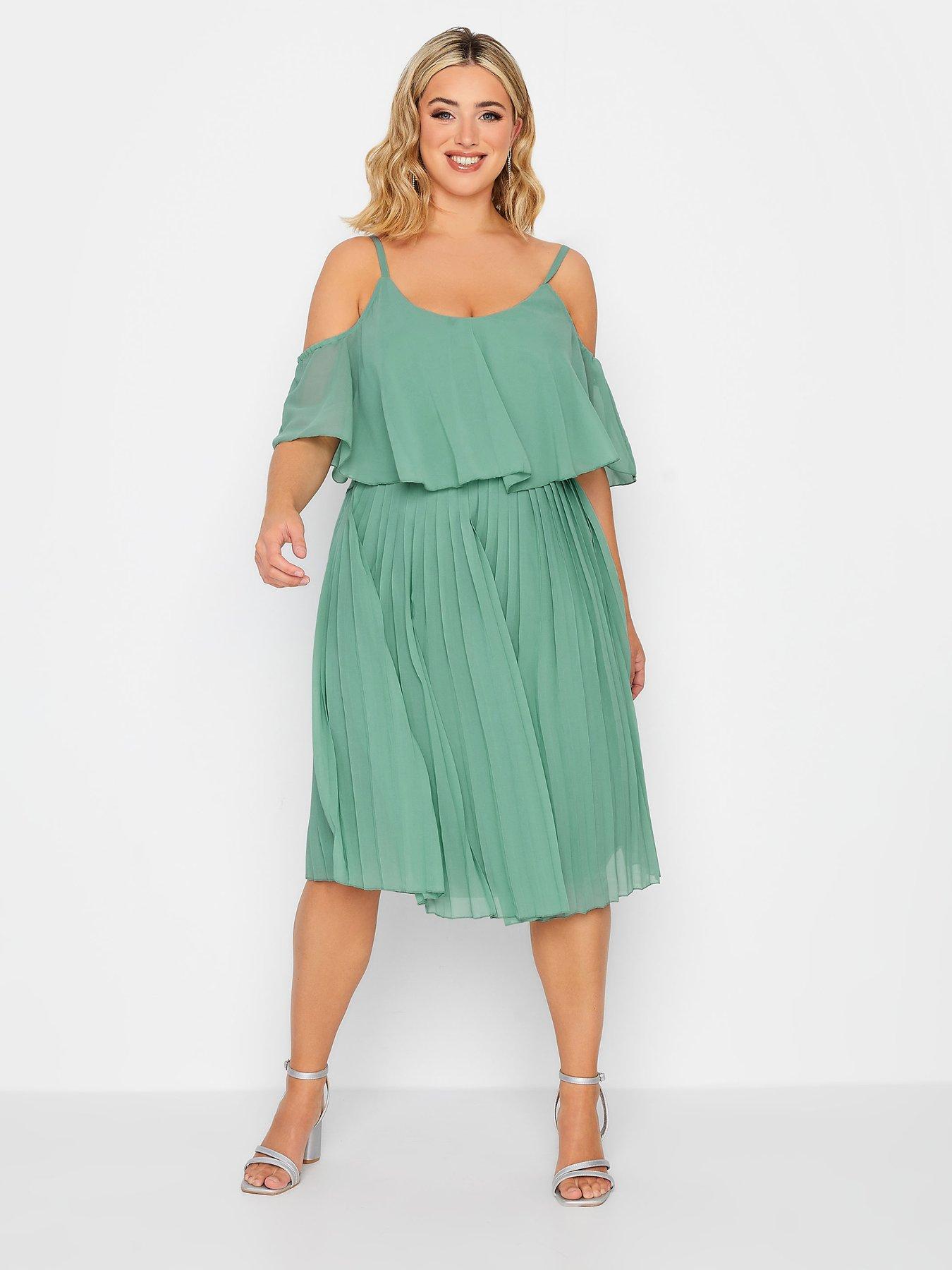 Pleats to Meet You Green Pleated Midi Wrap Dress
