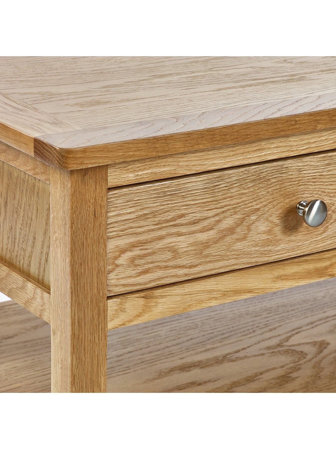 Image 5 of 5 of Julian Bowen Mallory Ready Assembled Solid Oak/Oak Veneer 2 Drawer Coffee Table