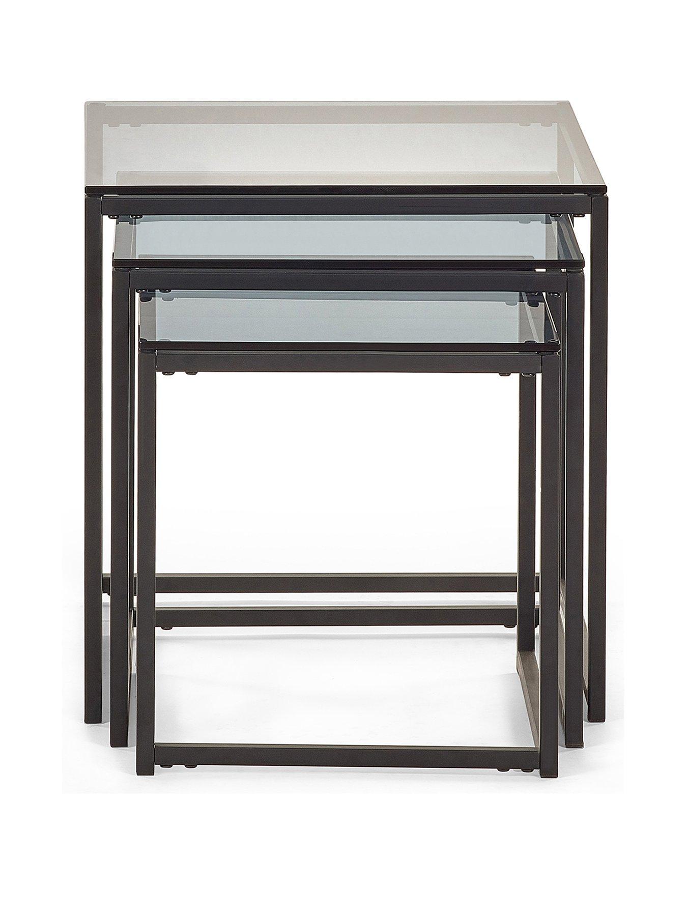 Image 2 of 4 of Julian Bowen Chicago Square Nest of 3 Tables - Black