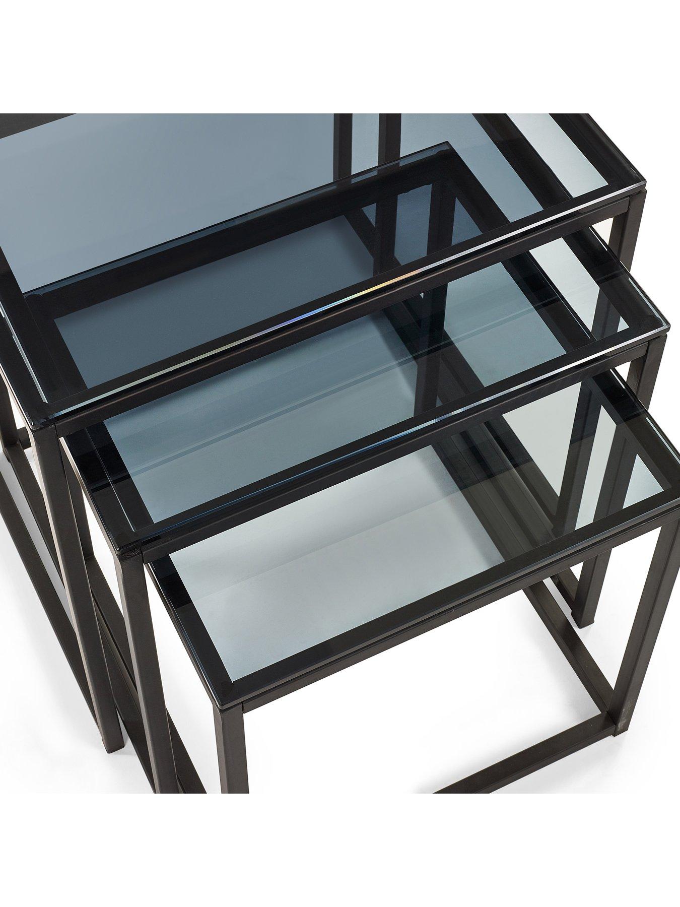 Image 4 of 4 of Julian Bowen Chicago Square Nest of 3 Tables - Black