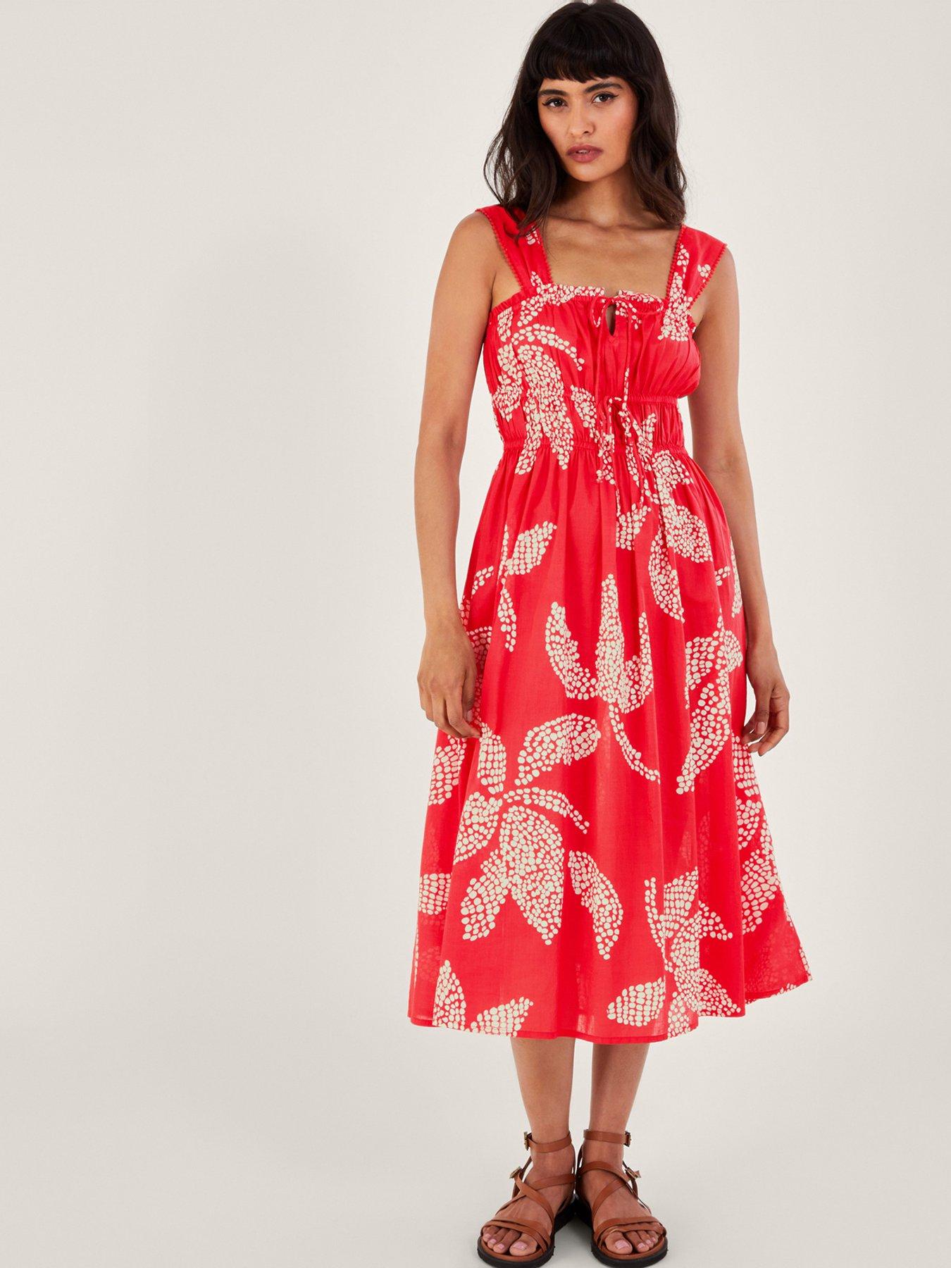 Palm Spot Print Midi Sundress