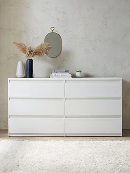 Product photograph of Everyday Lisson 6 Drawer Chest - White - Fsc Reg Certified from very.co.uk
