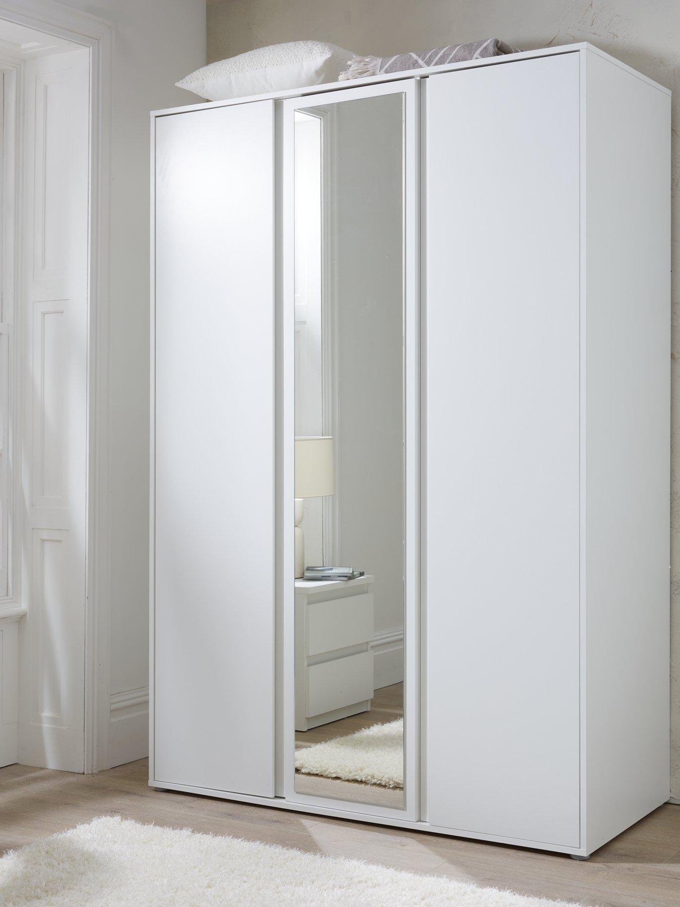 undefined Lisson 3 Door Mirrored Wardrobe - White - FSC® Certified