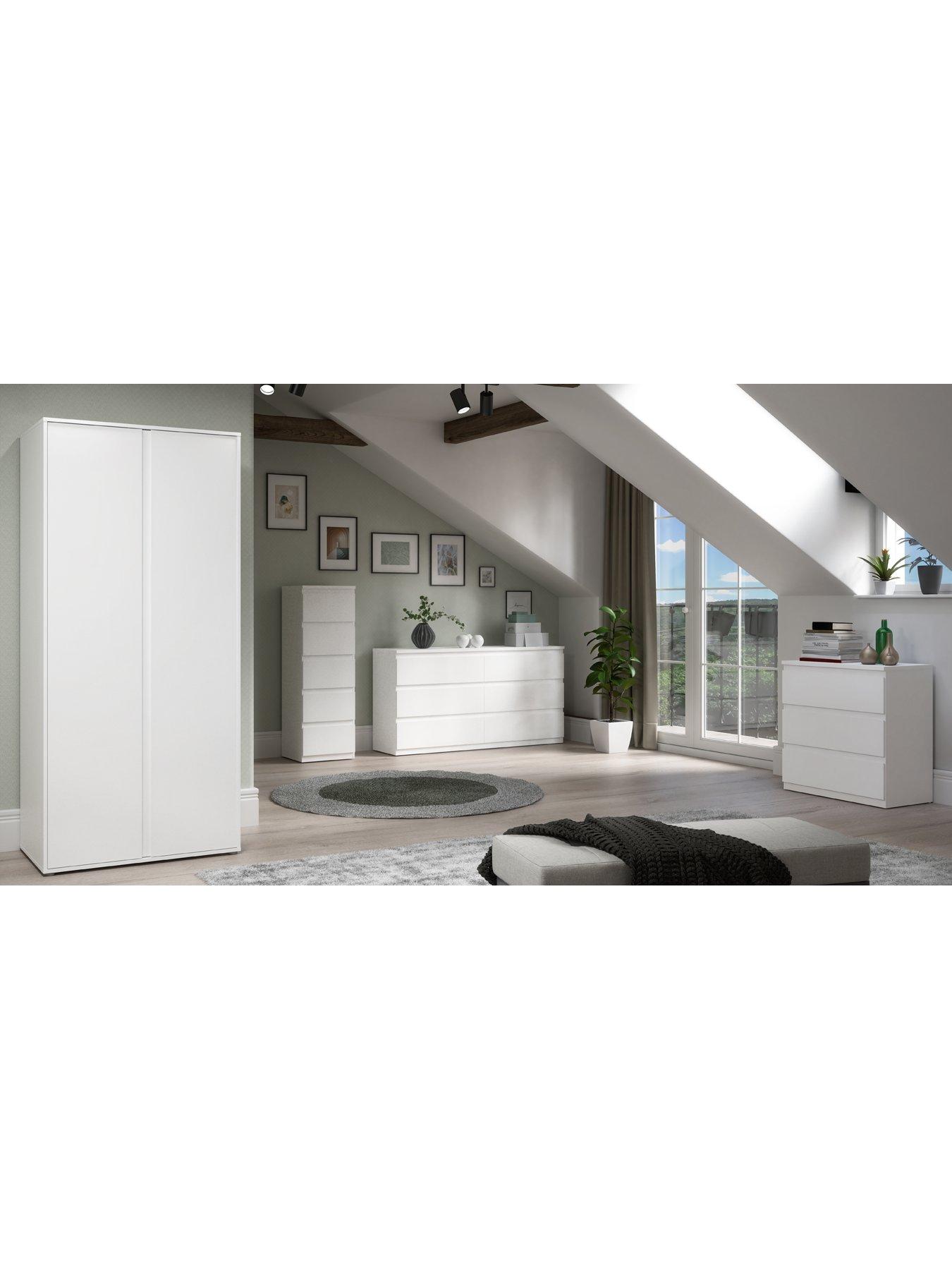 Image 6 of 7 of Very Home Lisson 3 Door Mirrored Wardrobe - White&nbsp;- FSC&reg; Certified