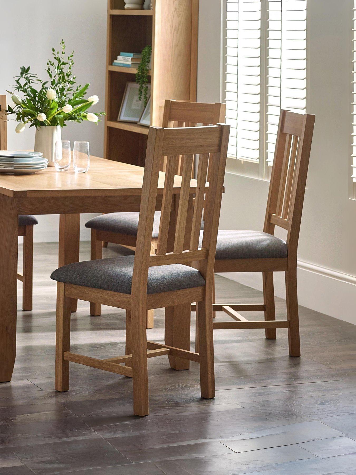 undefined Mallory Set of 2 Solid Oak/Oak Veneer Dining Chairs