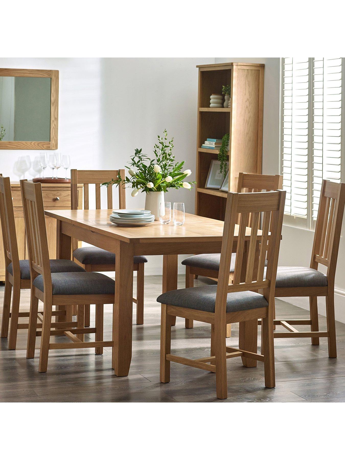 undefined Mallory Set of 2 Solid Oak/Oak Veneer Dining Chairs