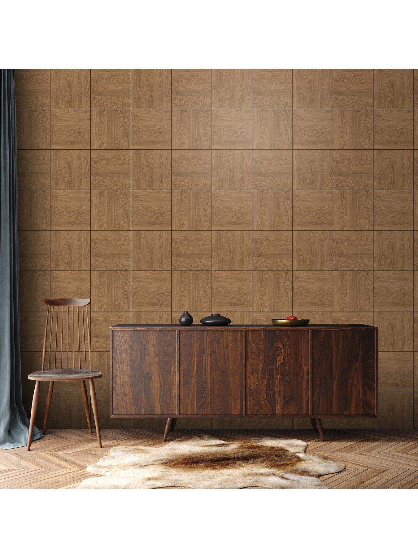 Product photograph of Rasch Architect Wallpaper - Walnut from very.co.uk