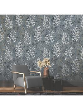 Product photograph of Rasch Dimension Garden Wallpaper - Navy from very.co.uk