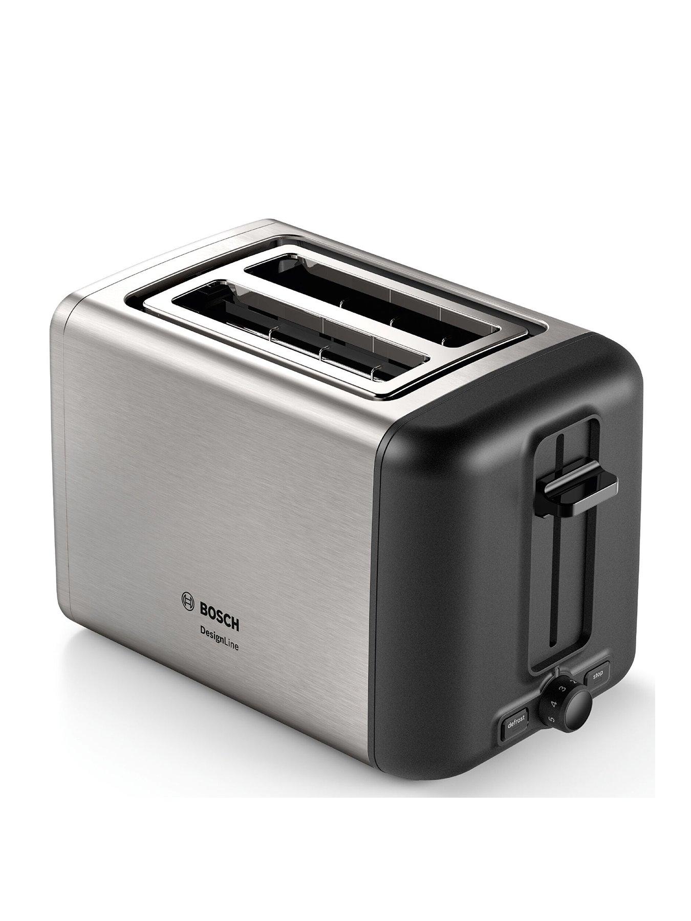 Product photograph of Bosch Design Line Toaster Stainless from very.co.uk
