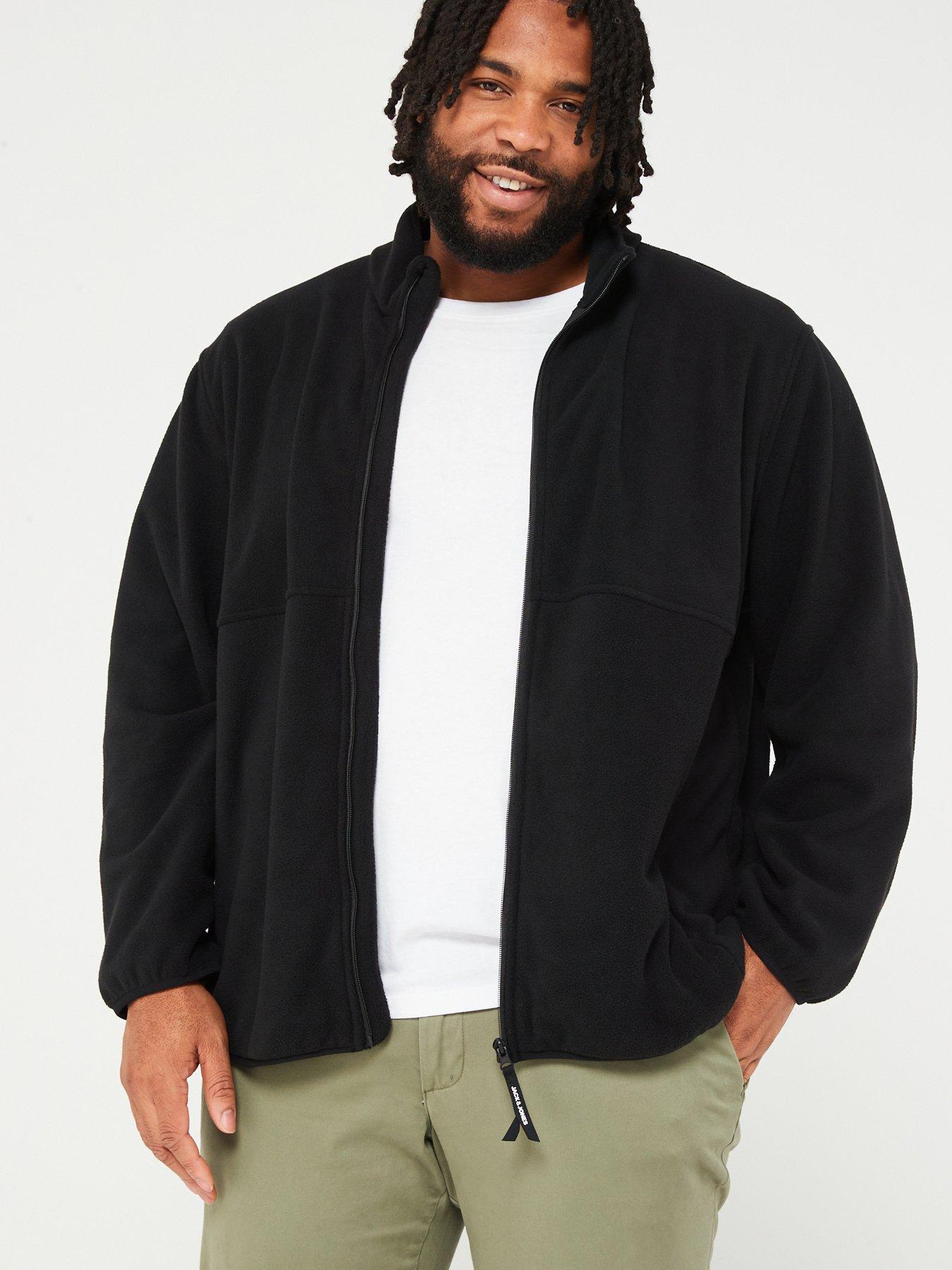 Jack Jones Jack Jones Plus Zip Through Fleece Jacket Black Very
