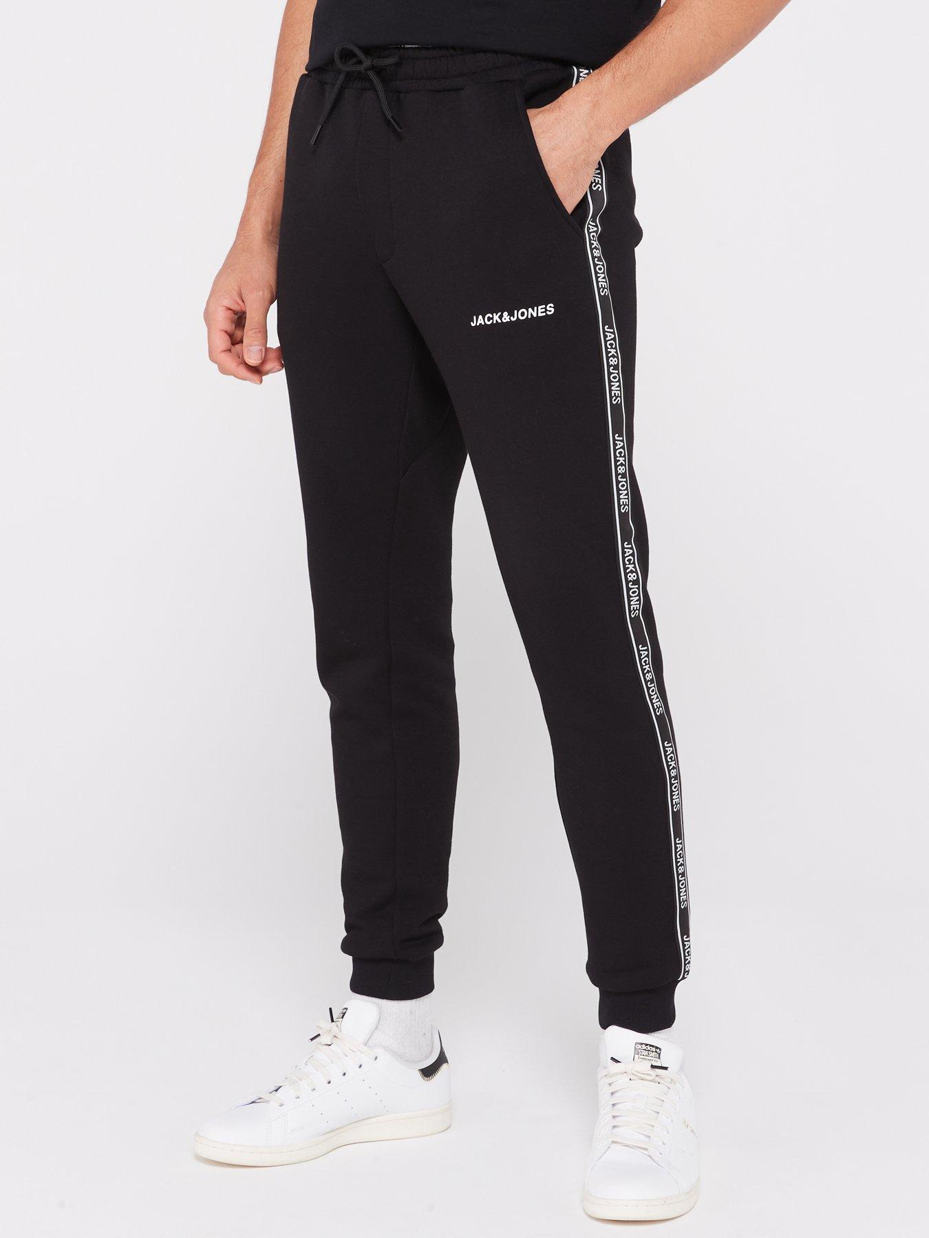 Jack & Jones Will Taped Logo Slim Fit Joggers - Black