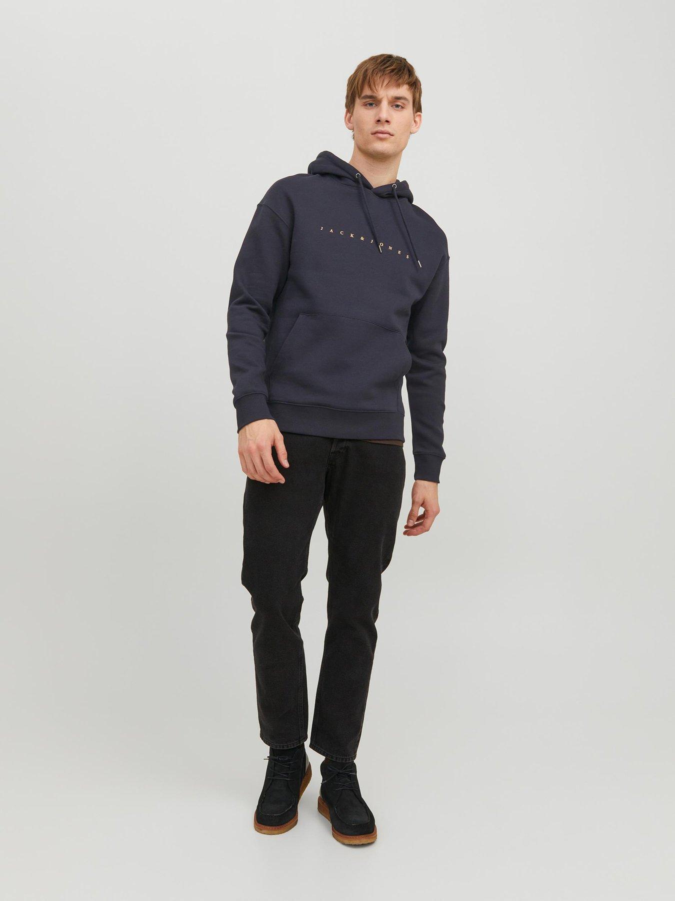 Image 2 of 6 of Jack & Jones Chest Logo Hoodie - Navy