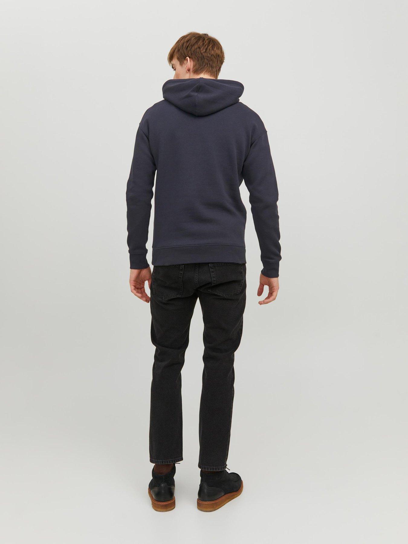 Image 3 of 6 of Jack & Jones Chest Logo Hoodie - Navy