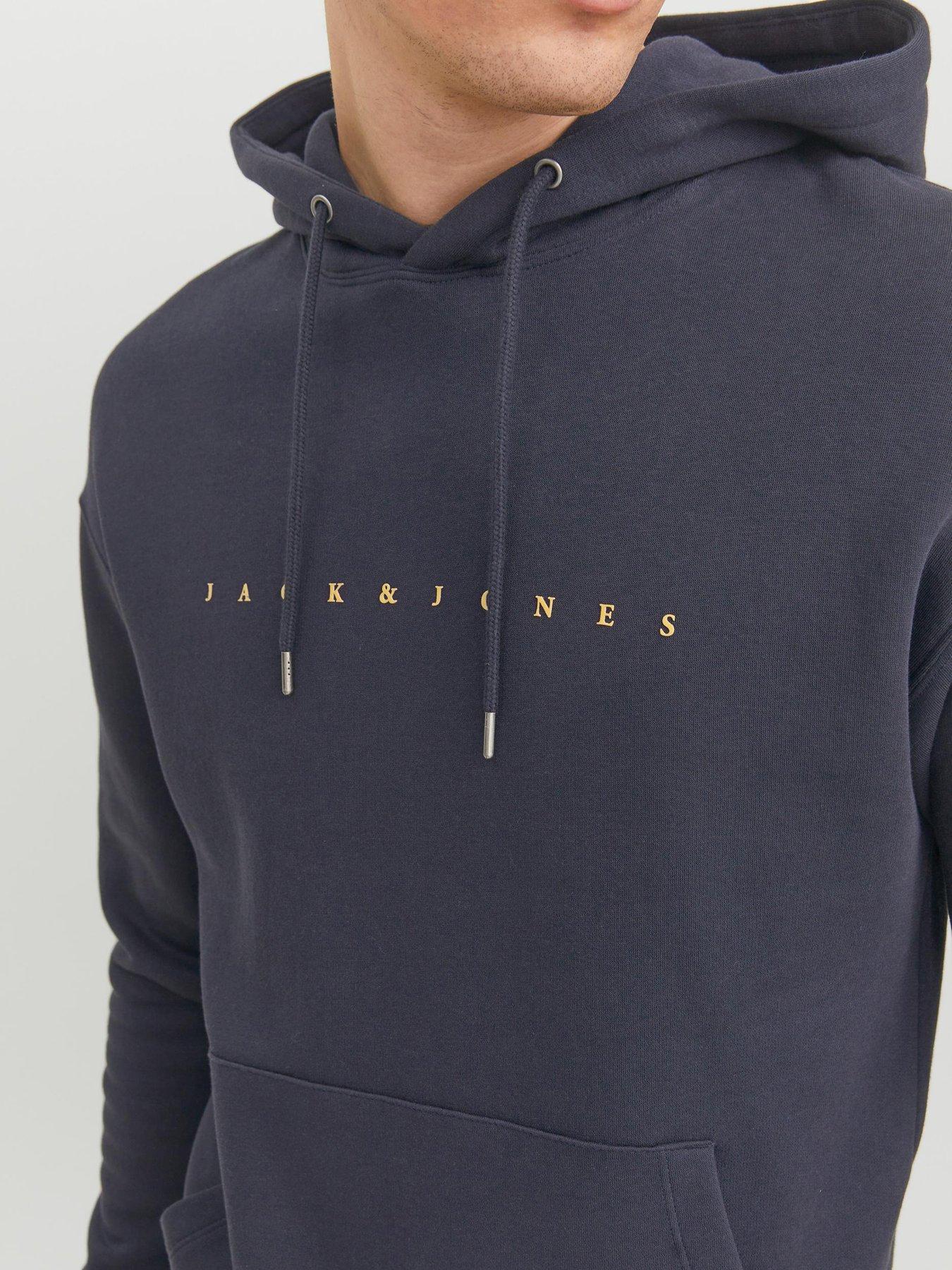 Image 5 of 6 of Jack & Jones Chest Logo Hoodie - Navy