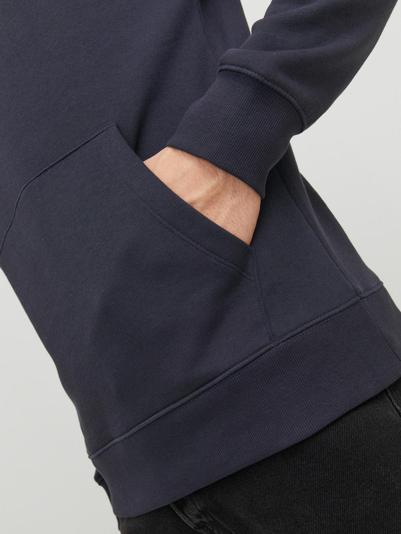 Image 6 of 6 of Jack & Jones Chest Logo Hoodie - Navy