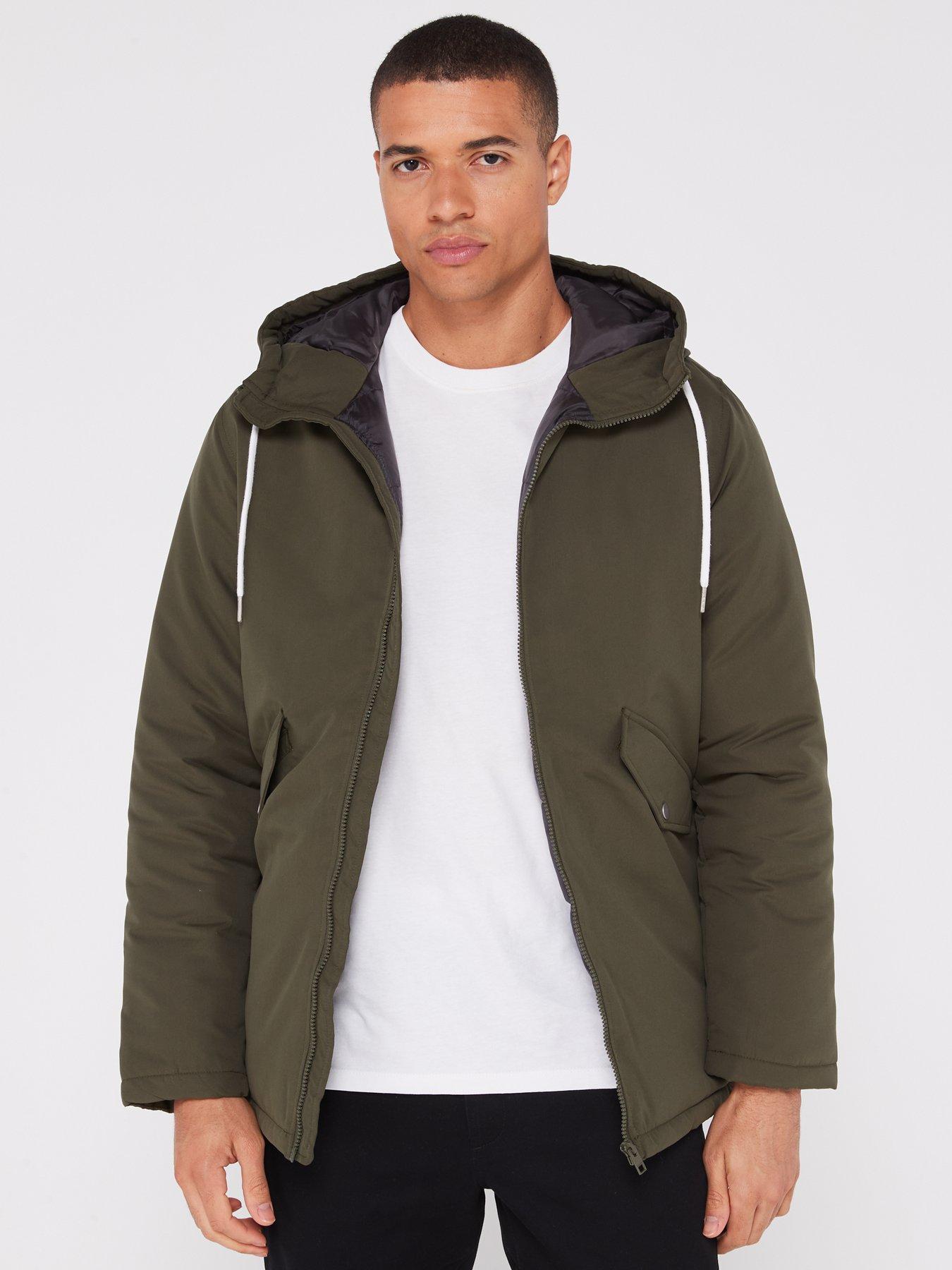 Jack & Jones Loop Parka Jacket - Green | Very.co.uk