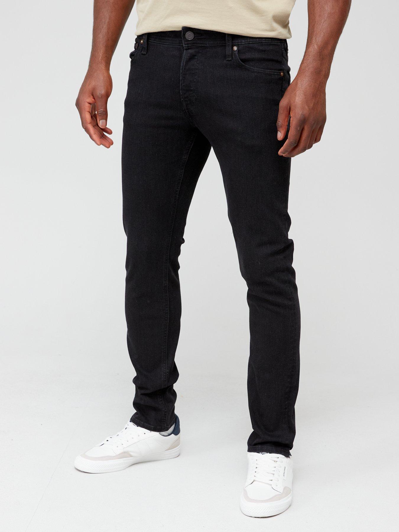 Jack & Jones Glenn Slim Fit Jeans, Black Denim, Size 36, Inside Leg Regular, Men