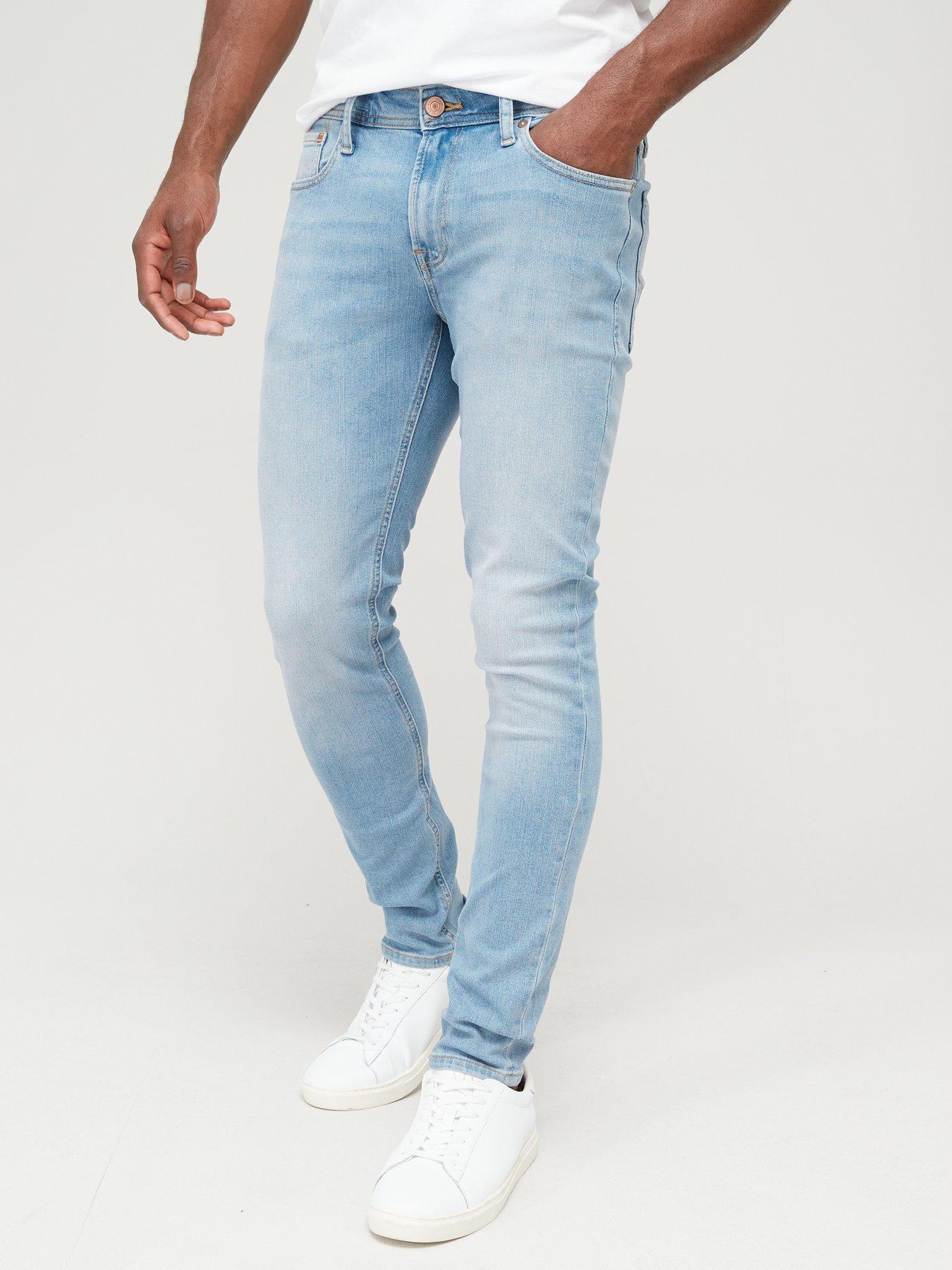 Mens slim fit hot sale light wash jeans