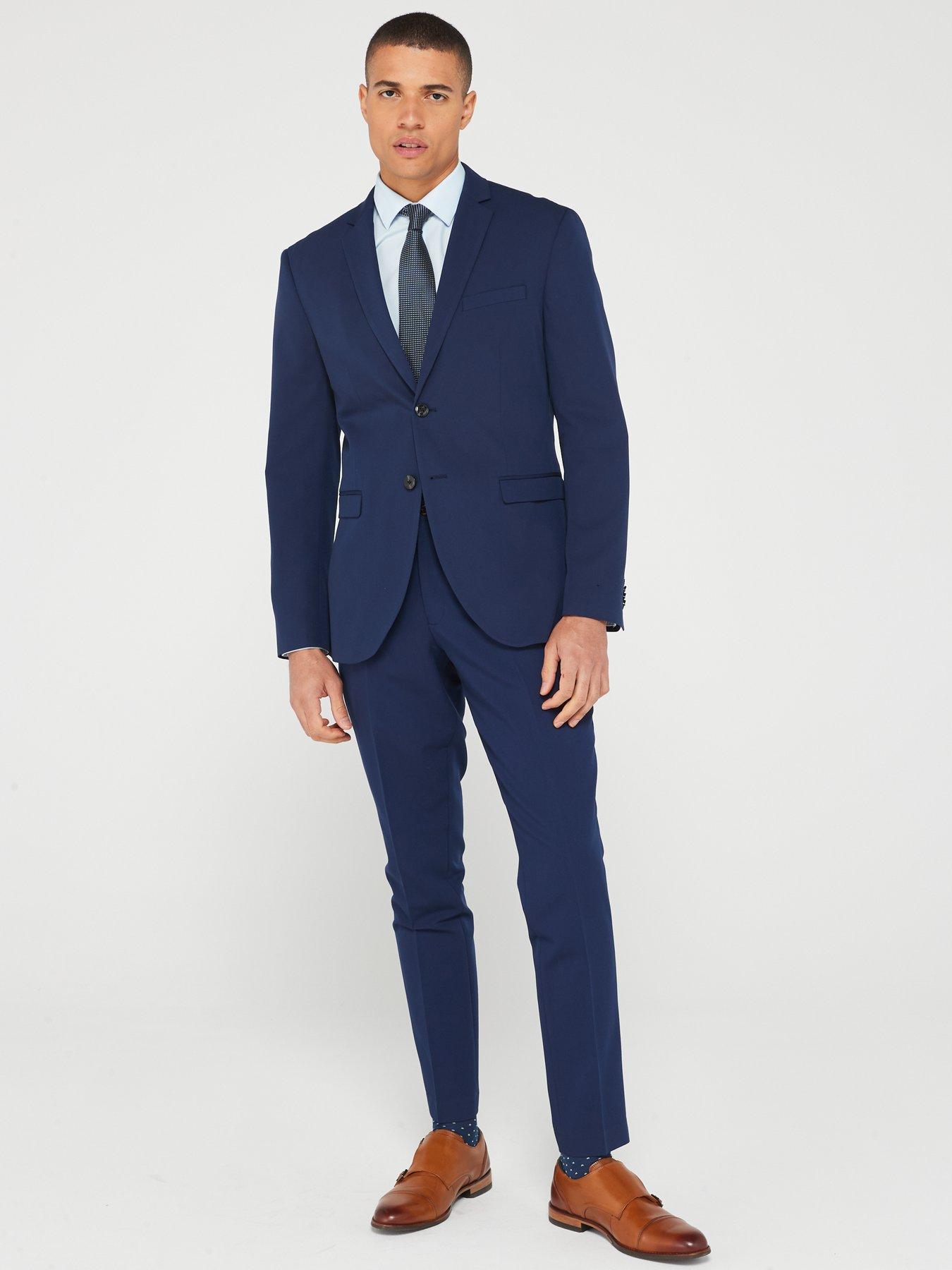 undefined Super Slim Fit Two Piece Suit - Dark Blue