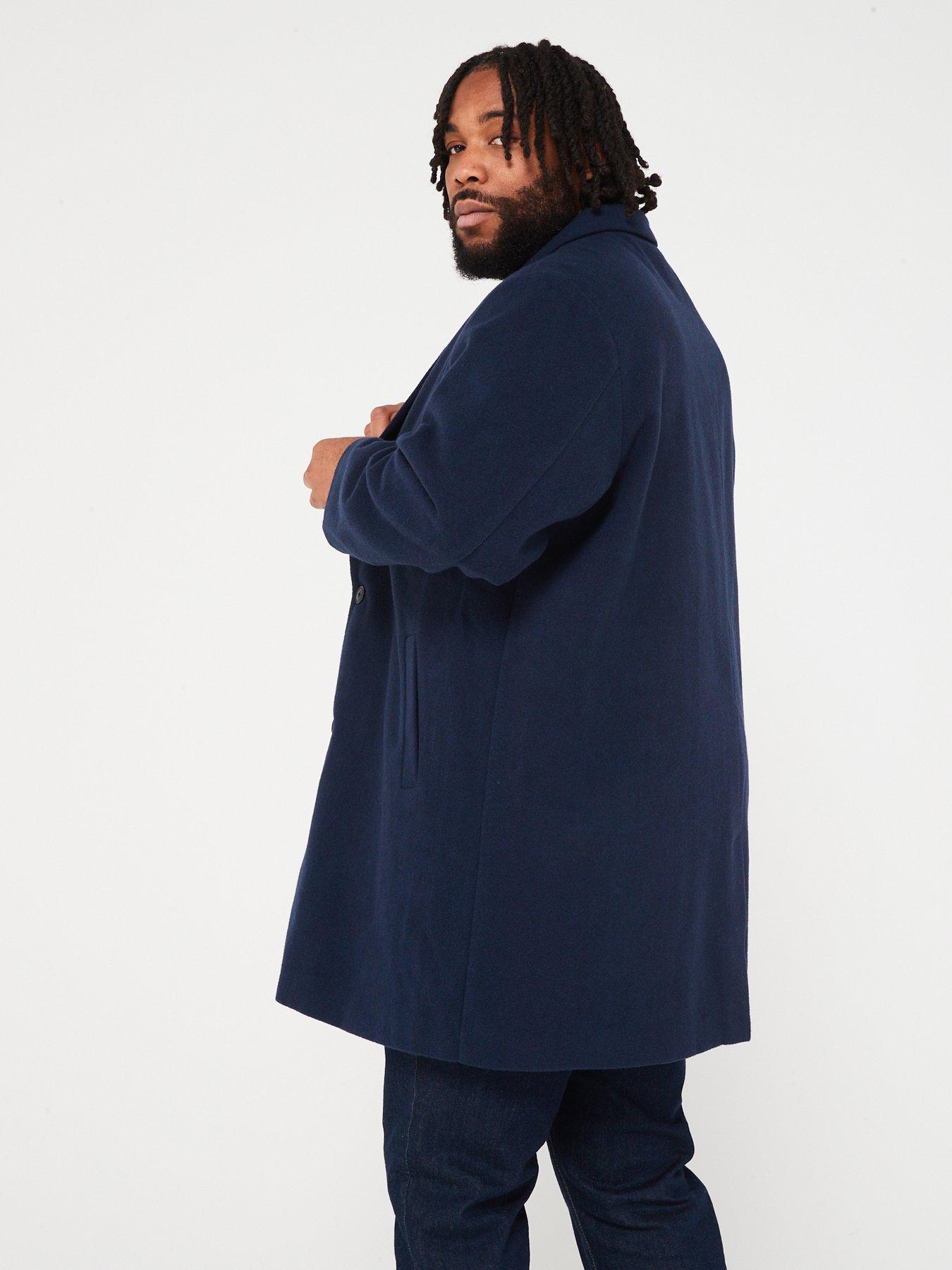Jack Jones Jack Jones Plus Zac Wool Blend Overcoat Navy Very