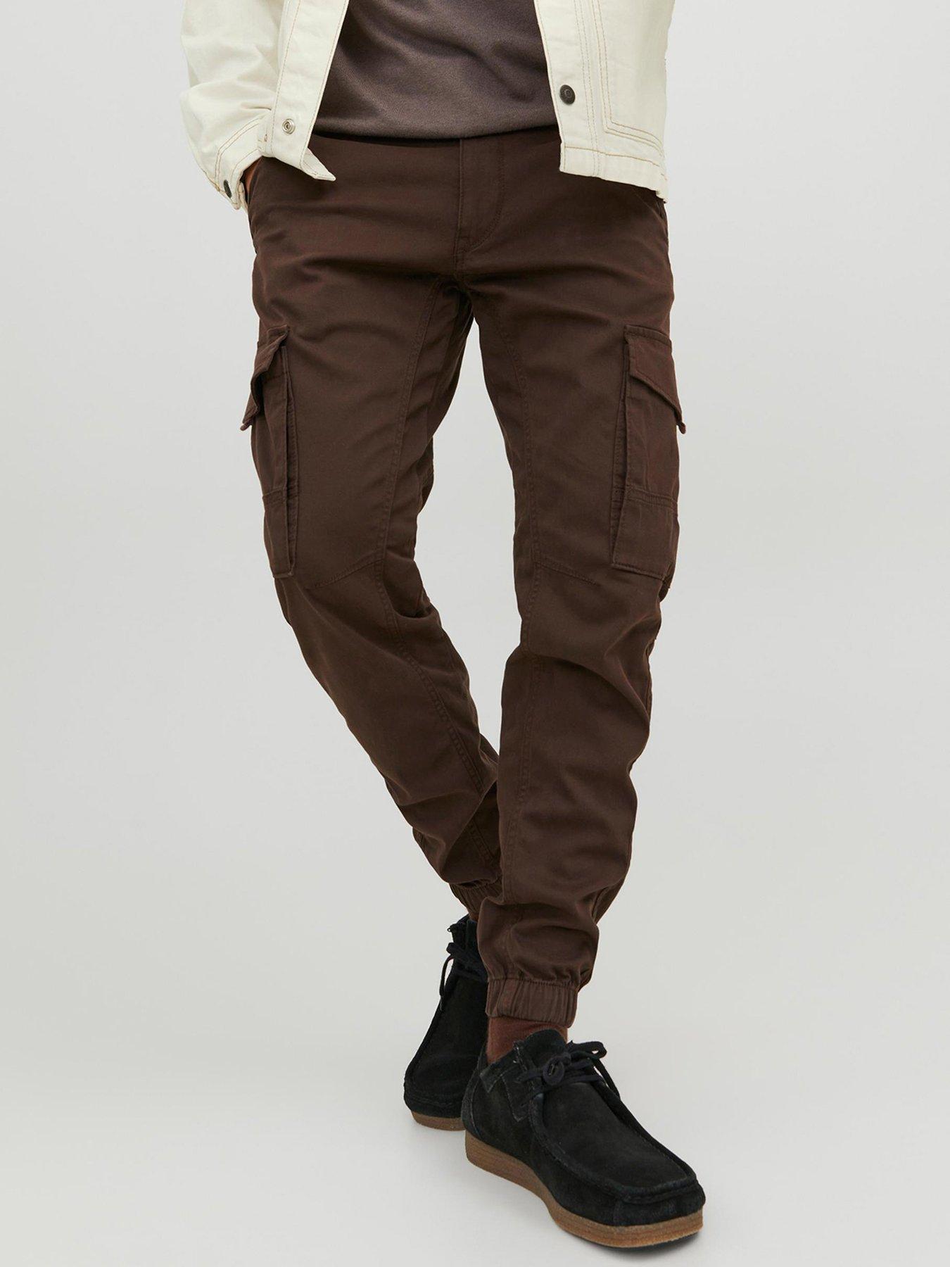 Cuffed hot sale cargo trousers