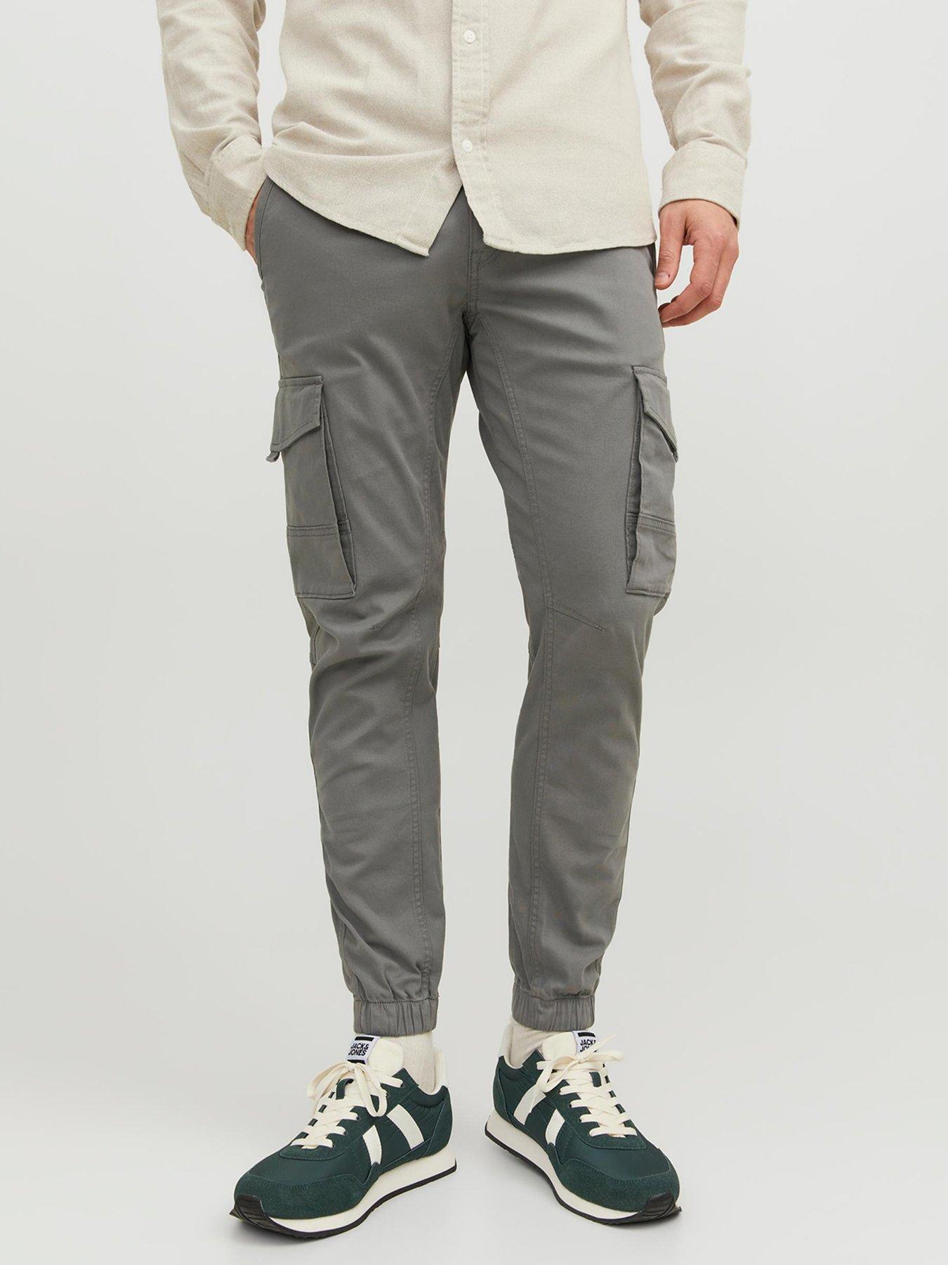 Jack & Jones Jack & Jones Paul Flake Cuffed Cargo Trousers, Sedona Sage, Size 32, Inside Leg Long, Men