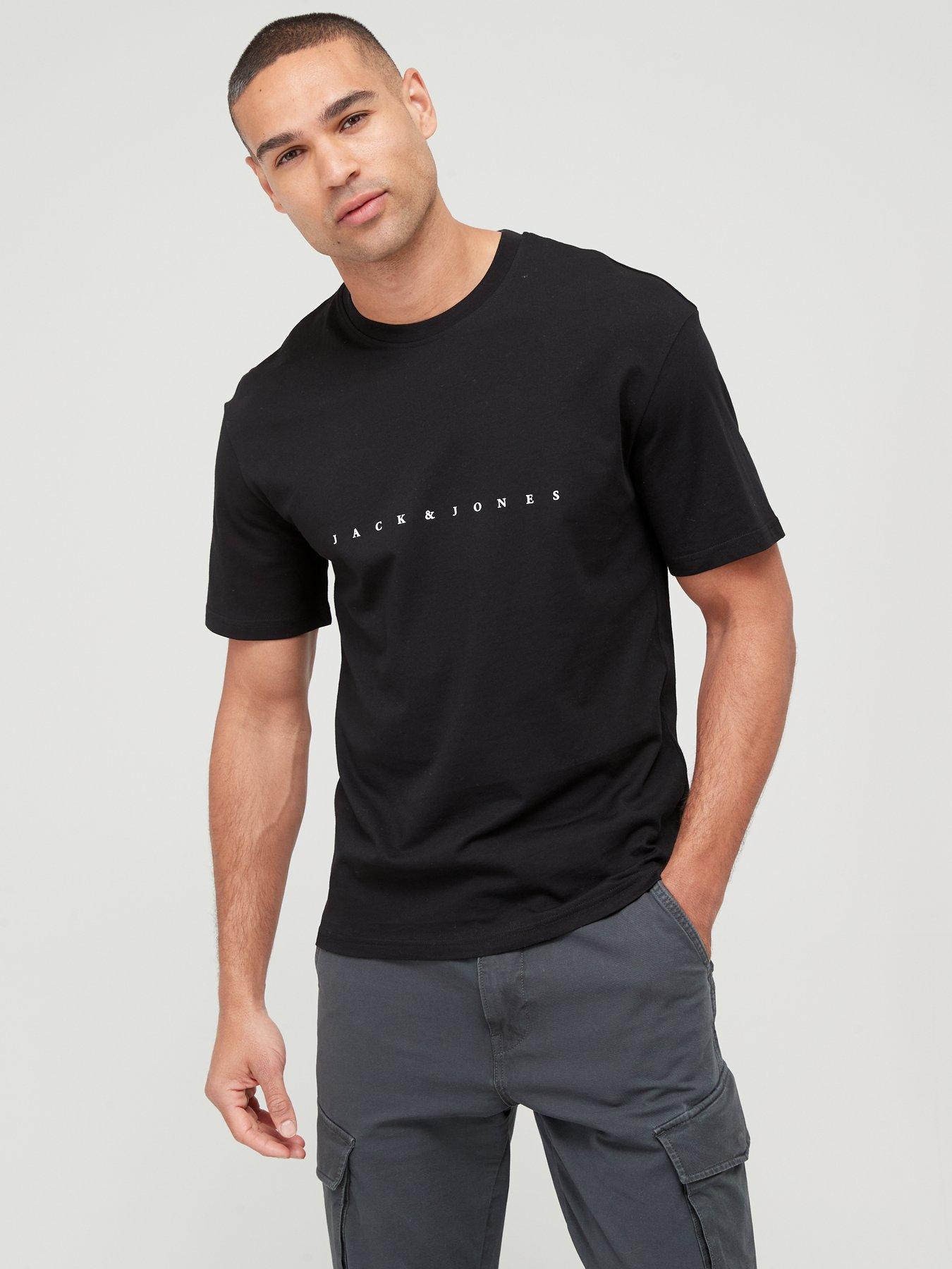 Jack & Jones Chest Logo T-Shirt, Black, Size 2Xl, Men