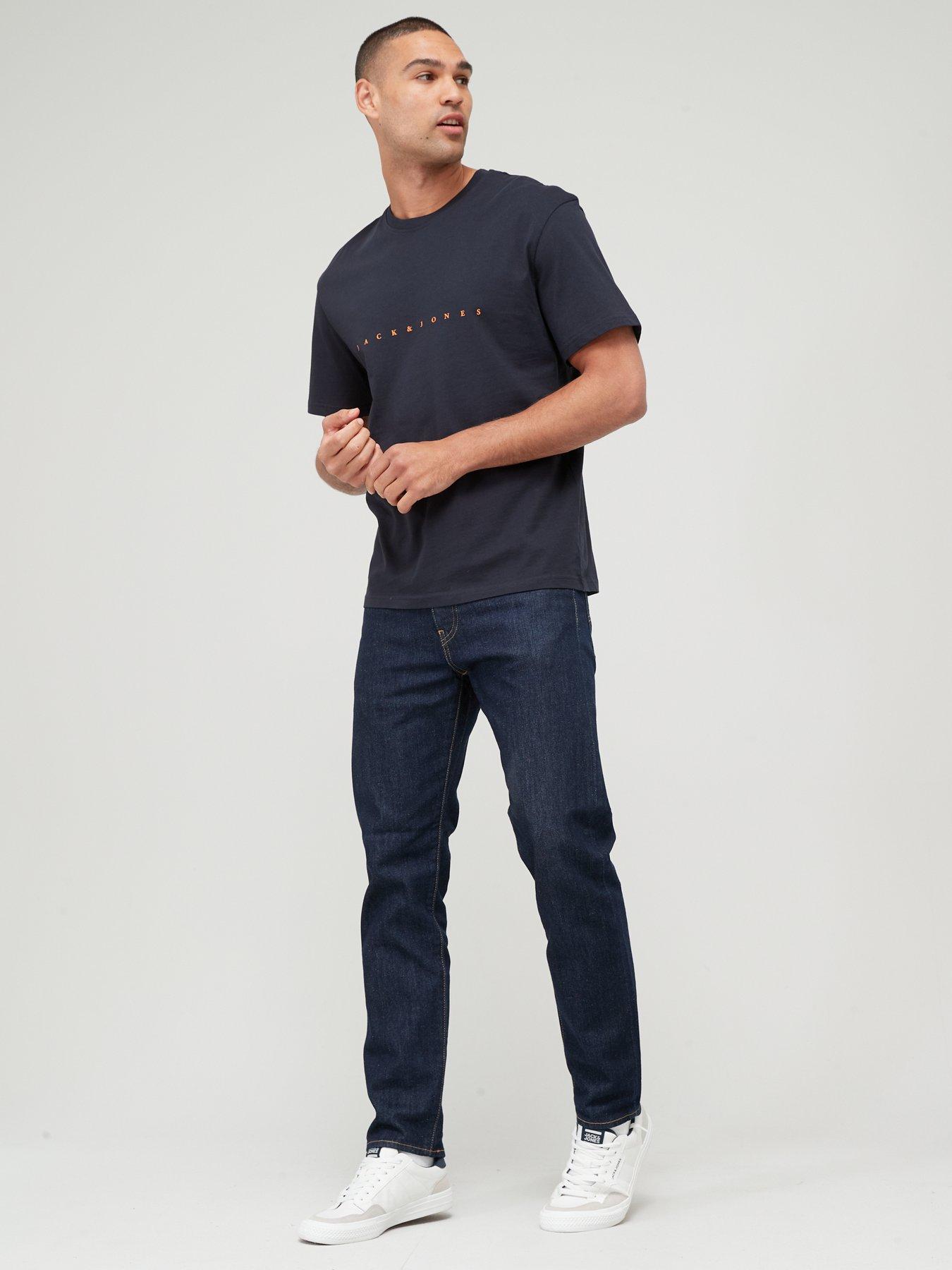 Image 3 of 4 of Jack & Jones Chest Logo T-Shirt - Navy