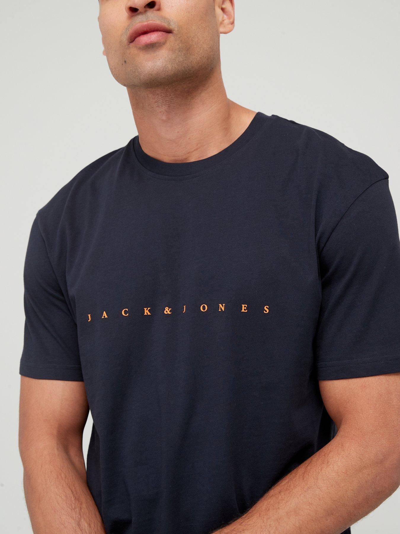 Image 4 of 4 of Jack & Jones Chest Logo T-Shirt - Navy