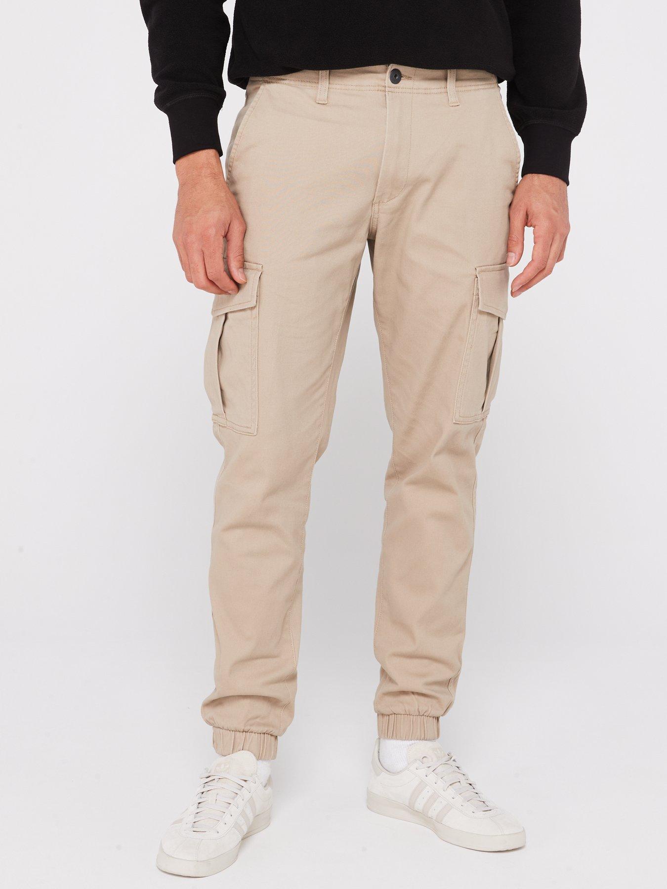 Beige cargo pants mens hot sale