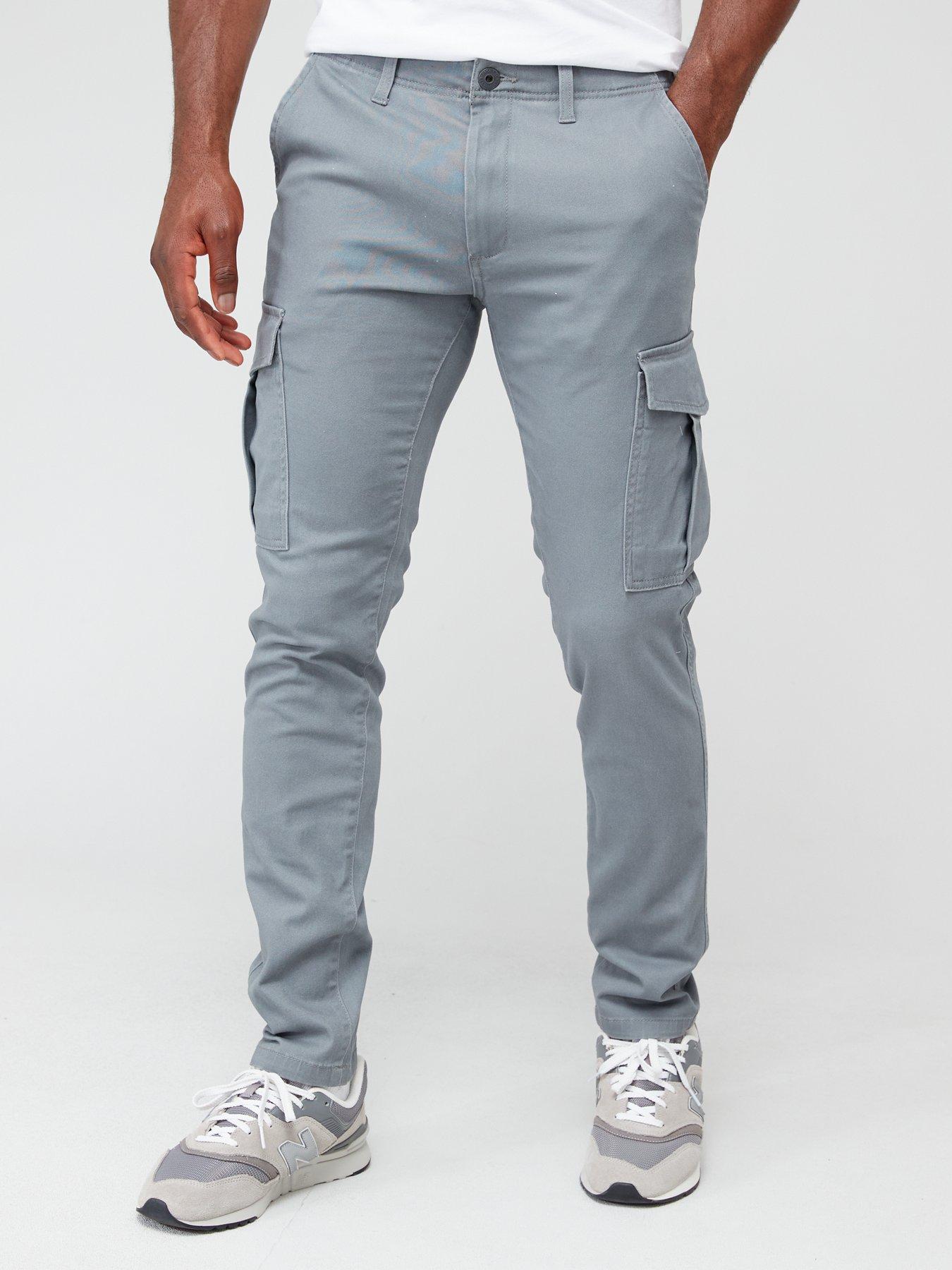 Jack & Jones Marco Joe Slim Fit Cargo Trousers - Grey | very.co.uk
