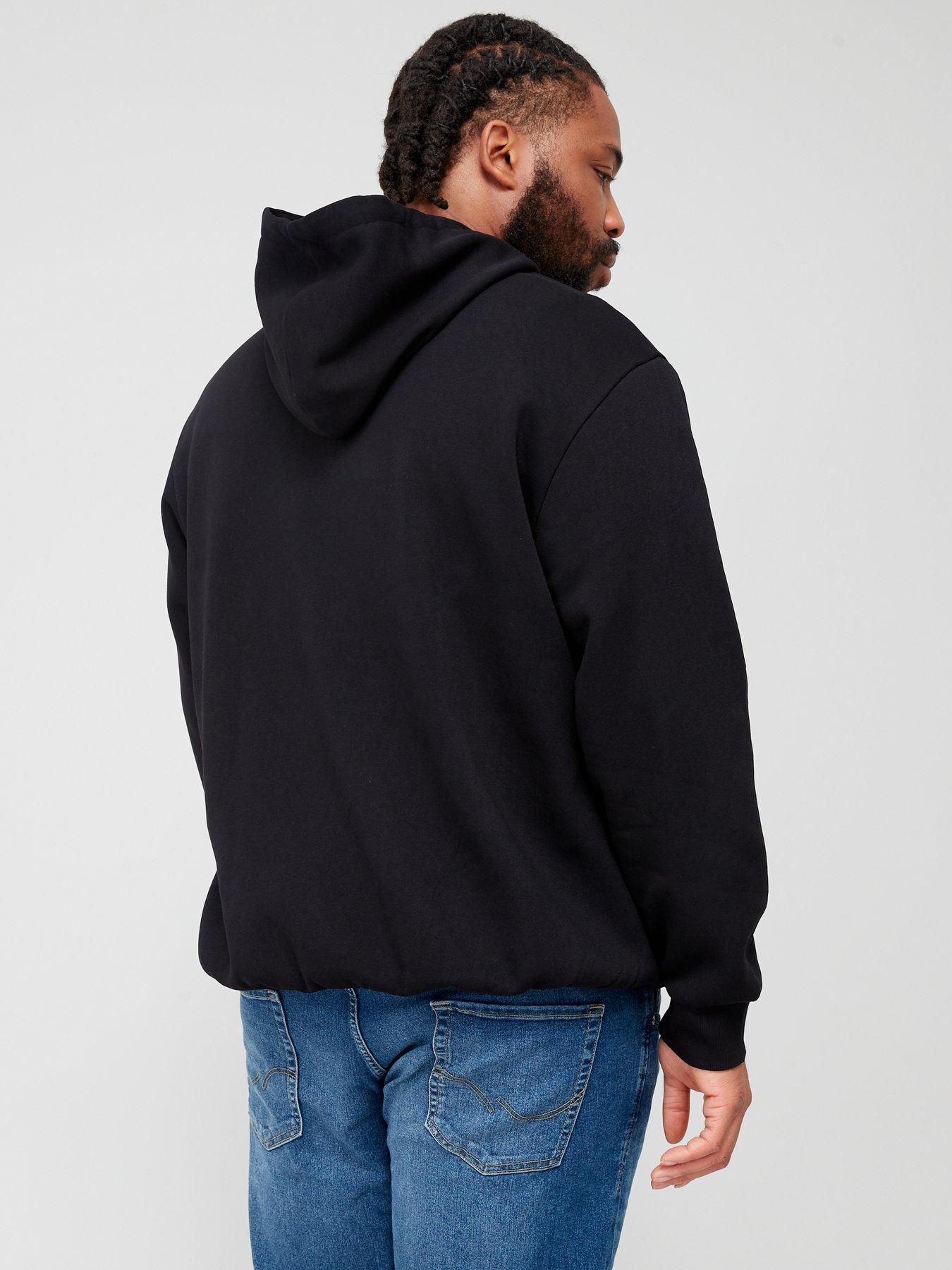 Jack & Jones Plus Authentic Logo Hoodie - Black | very.co.uk