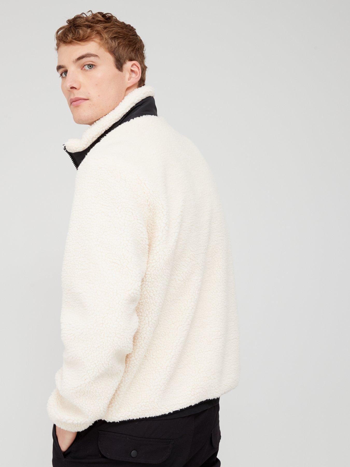 Mens cream fleece jacket sale