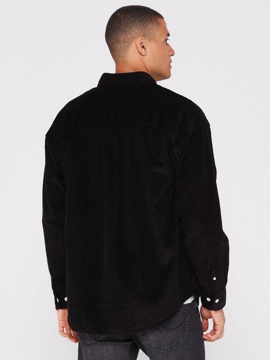 stillFront image of jack-jones-front-pocket-corduroy-overshirt-black
