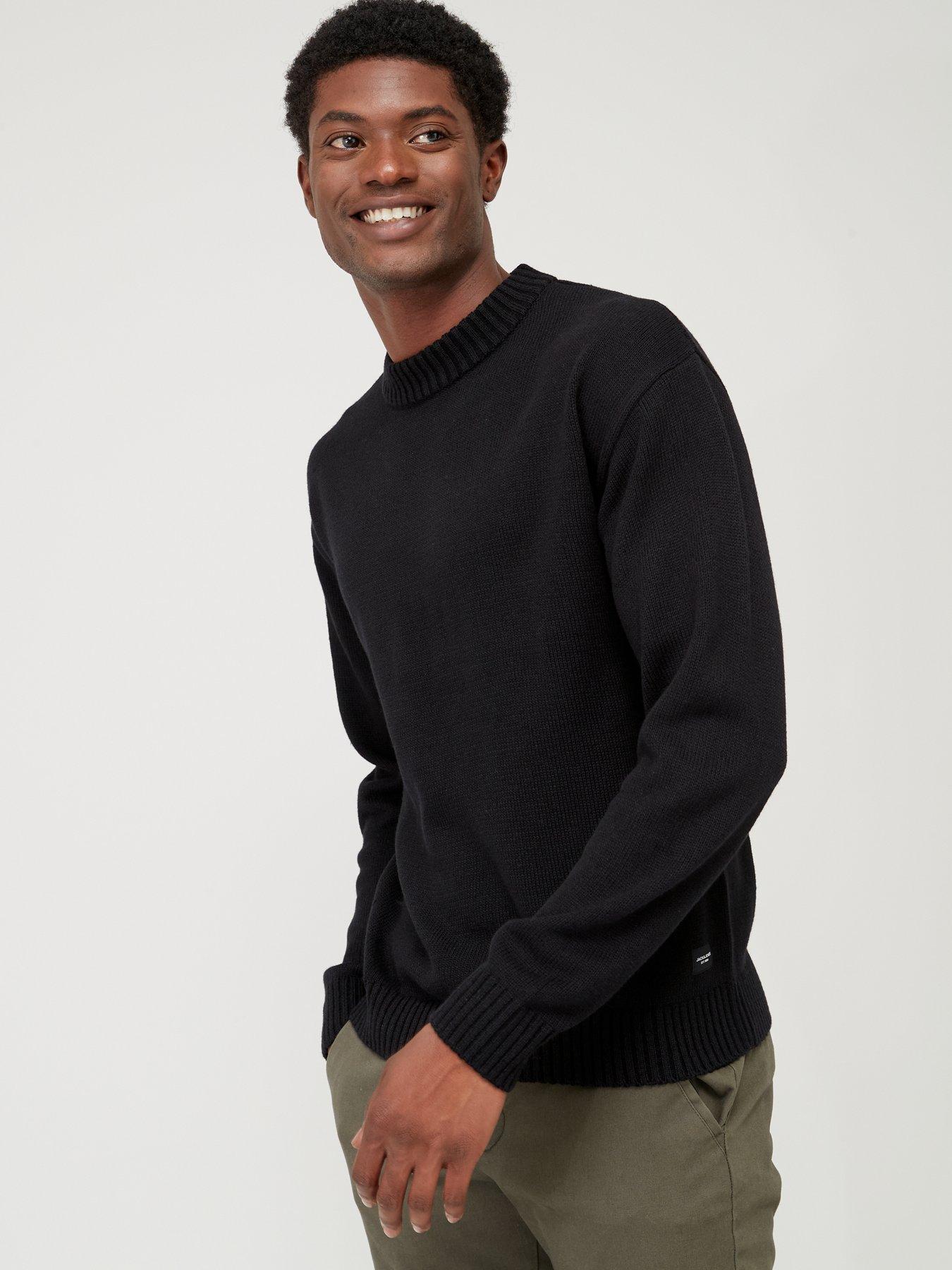undefined Jack  &  Jones Jack Textured Crew Neck Jumper - Black
