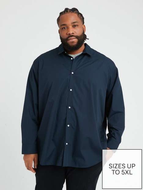 jack-jones-plus-long-sleeve-regular-fit-shirt-navy