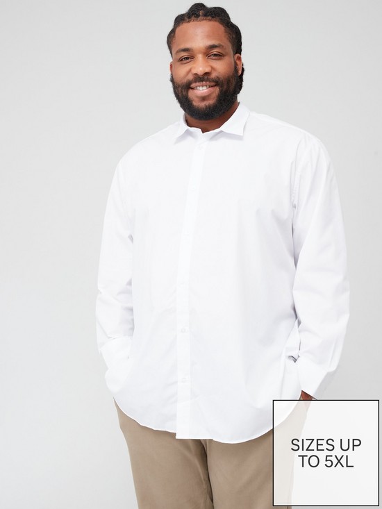 front image of jack-jones-plus-long-sleeve-regular-fit-shirt-white