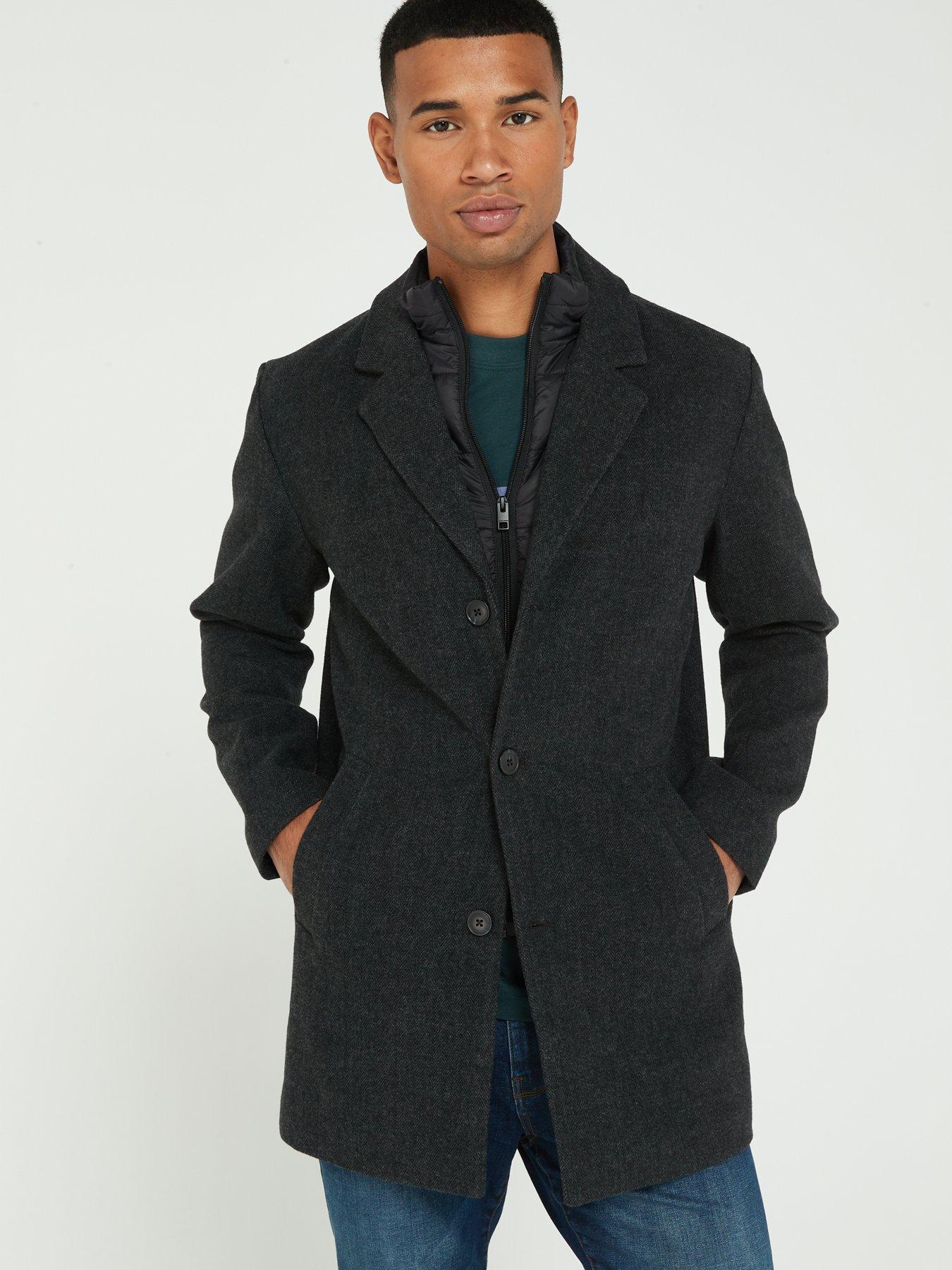 Jack & Jones Jack & Jones Zac Insert Wool Coat - Dark Grey 