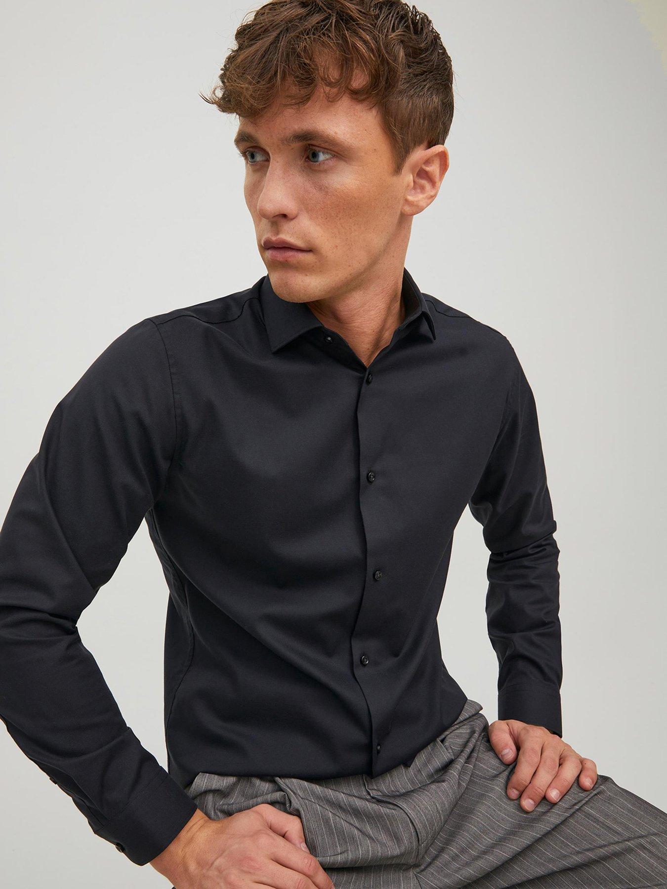 slim fit dress slacks Sateen Stretch Cotton Slim Fit Shirt | Luuk