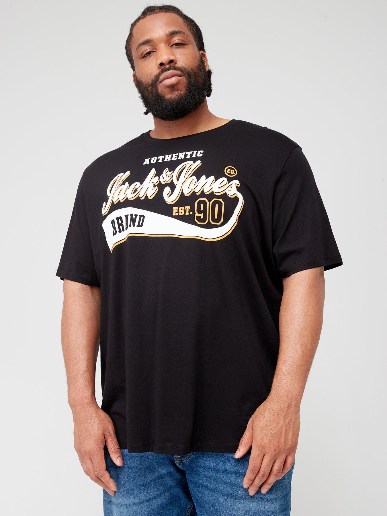 Jack & Jones Plus Denim Supply Logo T-Shirt - Black