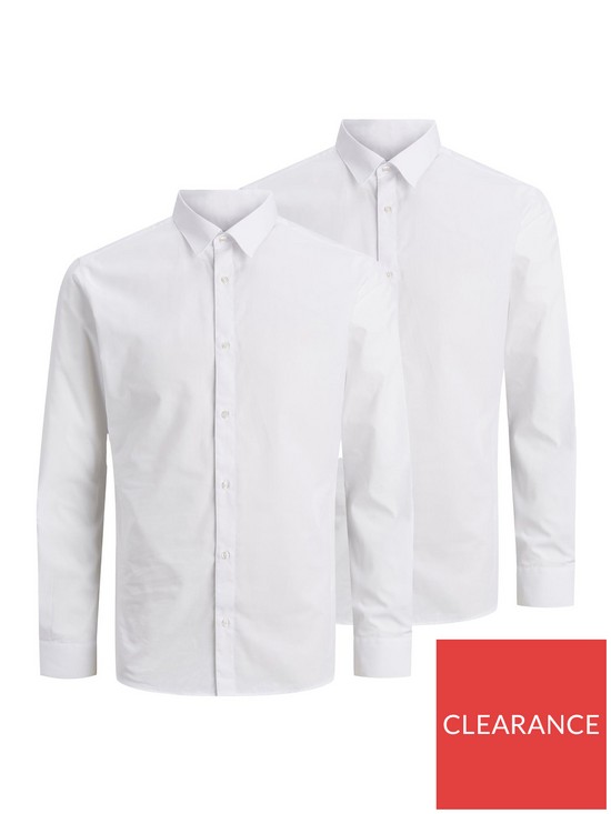 front image of jack-jones-2-pack-long-sleeve-regular-fit-shirts-white