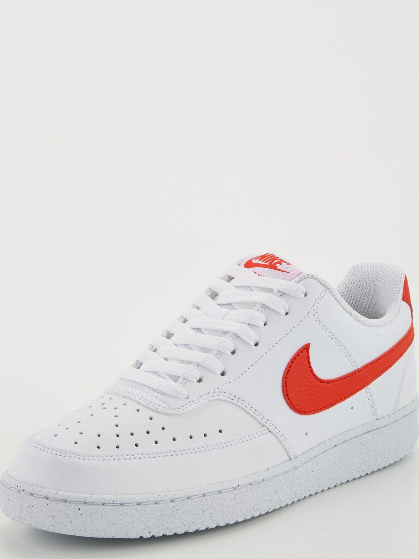 Nike Court Vision Low Next Nature Trainers In White Red