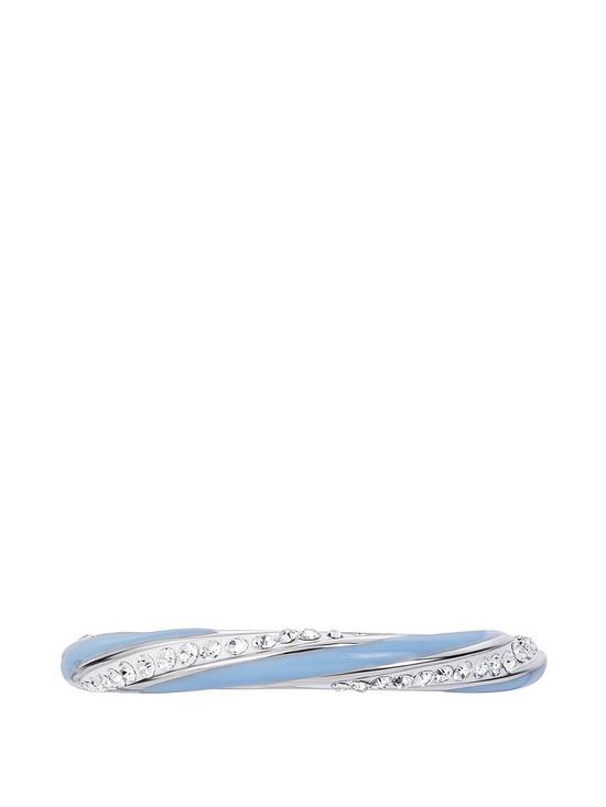 stillFront image of evoke-sterling-silver-crystal-blue-enamel-stacker-ring