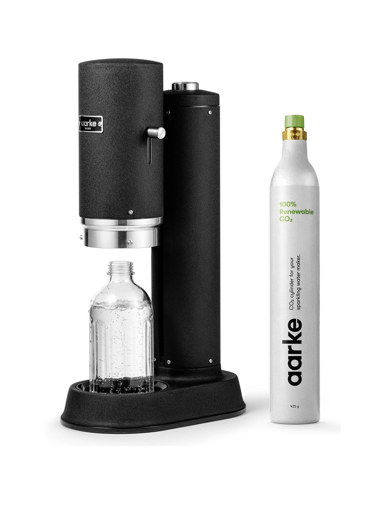 Product photograph of Aarke Carbonator Pro Matte Black - Sparkling Water Maker Amp Co2 Gas Cylinder from very.co.uk