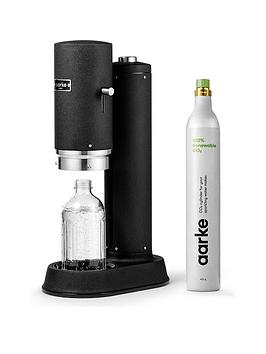 Product photograph of Aarke Aarke Carbonator Pro Matte Black - Sparkling Water Maker Amp Co2 Gas Cylinder from very.co.uk