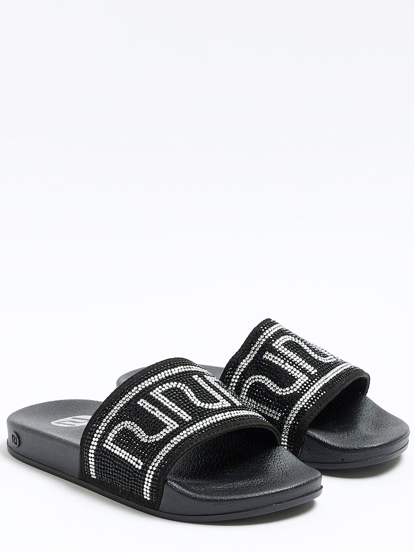 River Island Girls RI Slider - Black | very.co.uk