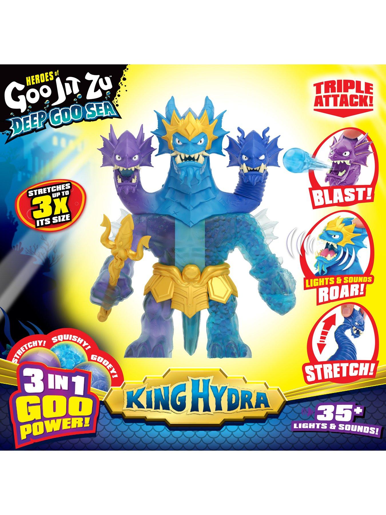 Heroes of Goo Jit Zu Deep Goo Sea King Hydra Figure with Triple Attack 3 in  1 Goo Power. Plus Light and Sound Battle Action!